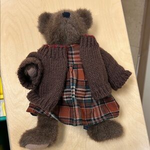 Boyd’s Brown Teddy Bear with Plaid Dress